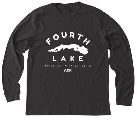 4th Lake Graphic Vneck&nbsp;, a Dark Grey Heather Premium Long Sleeve Tee