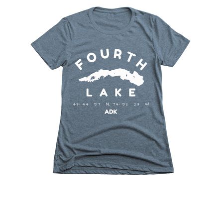 4th Lake Graphic Vneck&nbsp;, a Indigo Women's Slim Fit Tee