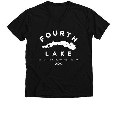 4th Lake Graphic Vneck&nbsp;, a Solid Black Blend Premium V-Neck Tee
