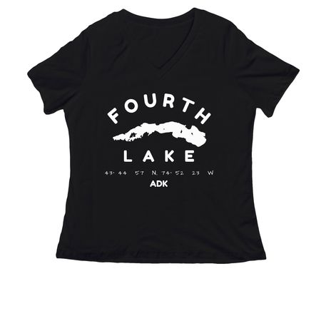4th Lake Graphic Vneck&nbsp;, a Black Women's Relaxed V-Neck Tee