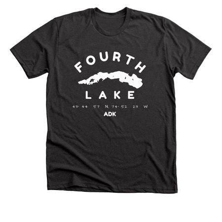 4th Lake Graphic Vneck&nbsp;, a Dark Grey Heather Premium Unisex Tee