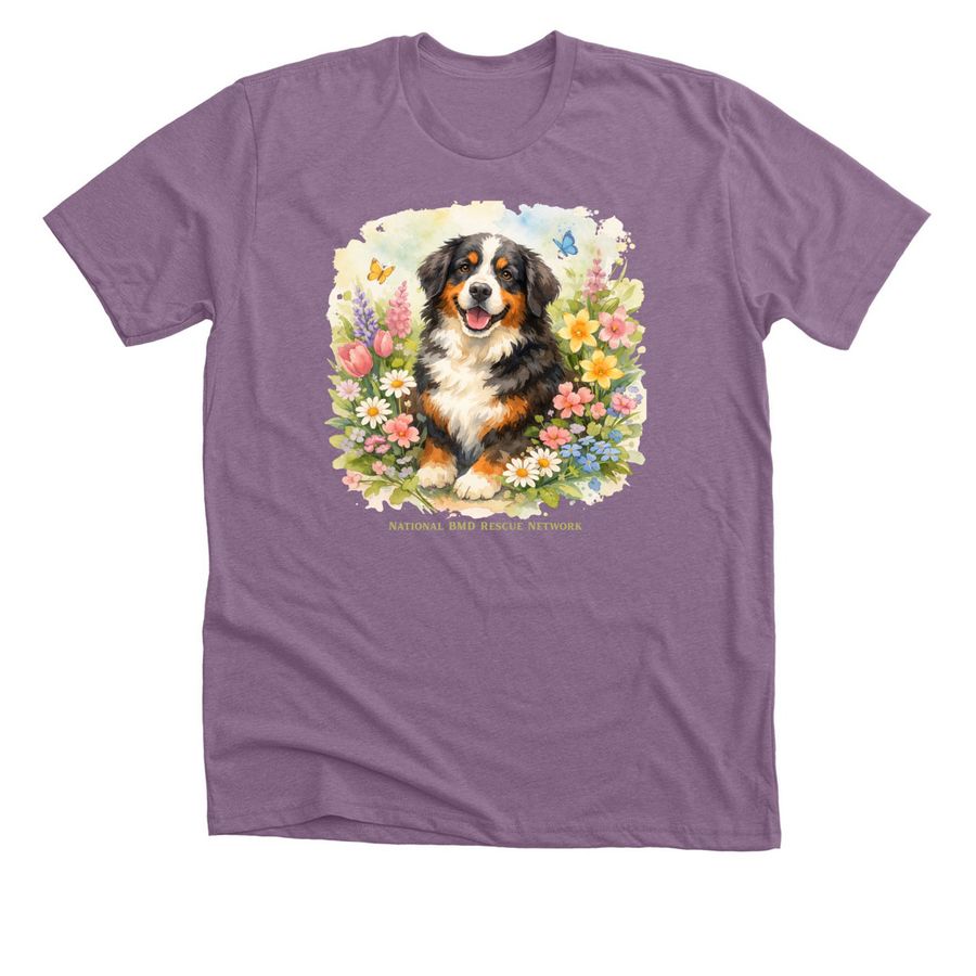 Wildflowers & Wagging Tails, a Heather Purple Premium Unisex Tee