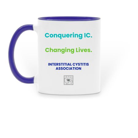 ICA Mug, a Dark Blue Two-Tone Ceramic Mug (back-view)
