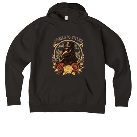 Memento Vivere - for Stephanie, a Deep Black Allmade Organic CVC Pullover Hoodie