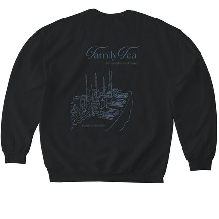 Family Tea - Sisters, a Black Softstyle Crewneck Sweatshirt