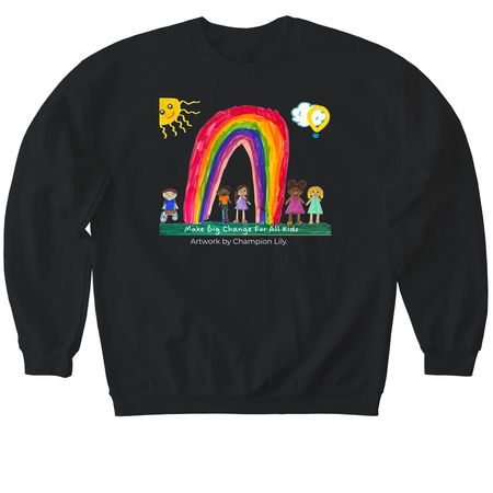 Lily's Make Big Change for All Kids, a Black Softstyle Crewneck Sweatshirt