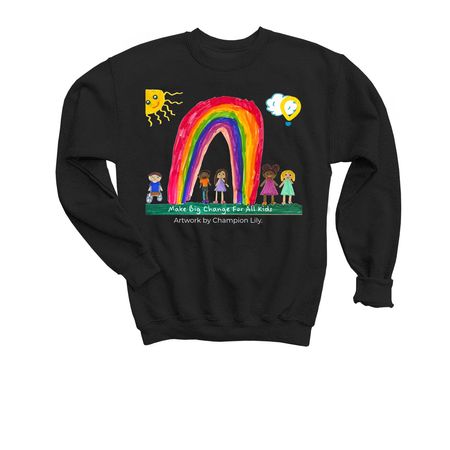 Lily's Make Big Change for All Kids, a Black Youth Crewneck Sweatshirt