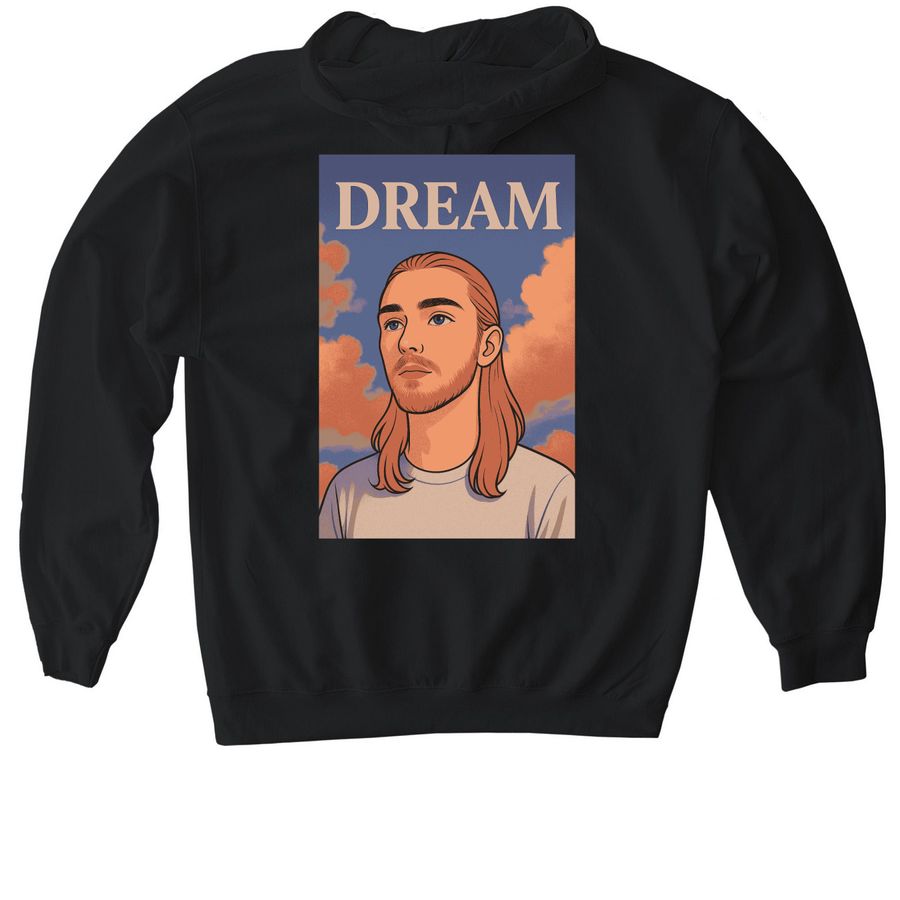 Dream&nbsp;, a Black Gildan Softstyle Pullover Hoodie (back-view)