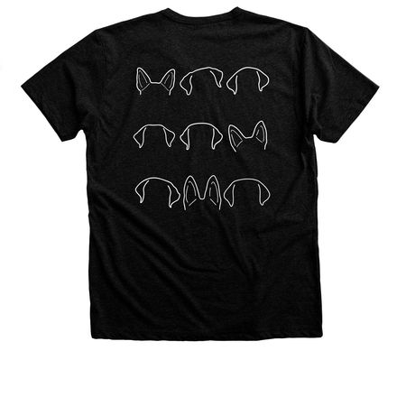 Dog Ears, a Black Heather Premium Unisex Tee (back-view)