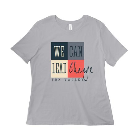 We Can Lead Change shirts, a Solid Athletic Grey Women?s Relaxed Cotton Tee