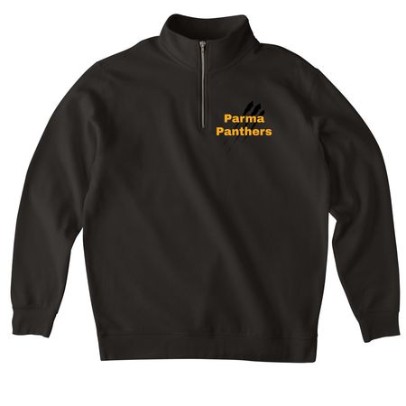 Parma Panther Spirit Wear, a Black Midweight Quarter Zip Pullover