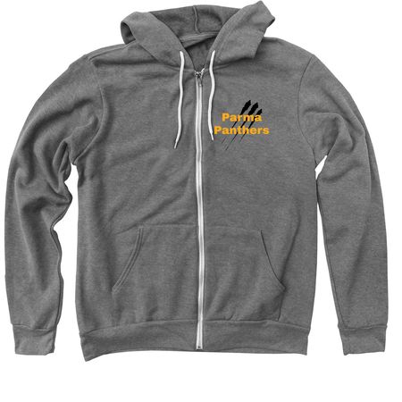 Parma Panther Spirit Wear, a Deep Heather Zip Up Hoodie
