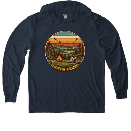 Broken Bow, Oklahoma (Poets Corner), a Rebel Blue Allmade Eco Triblend Hoodie Tee