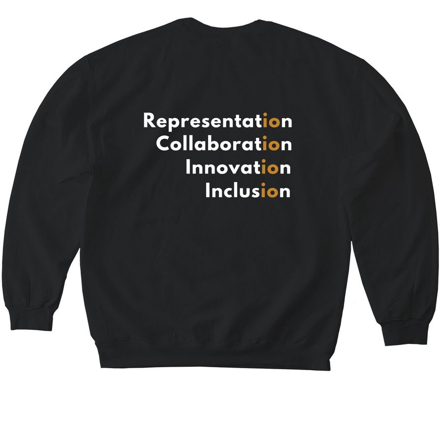 Representation & Inclusion&nbsp;, a Black Softstyle Crewneck Sweatshirt (back-view)
