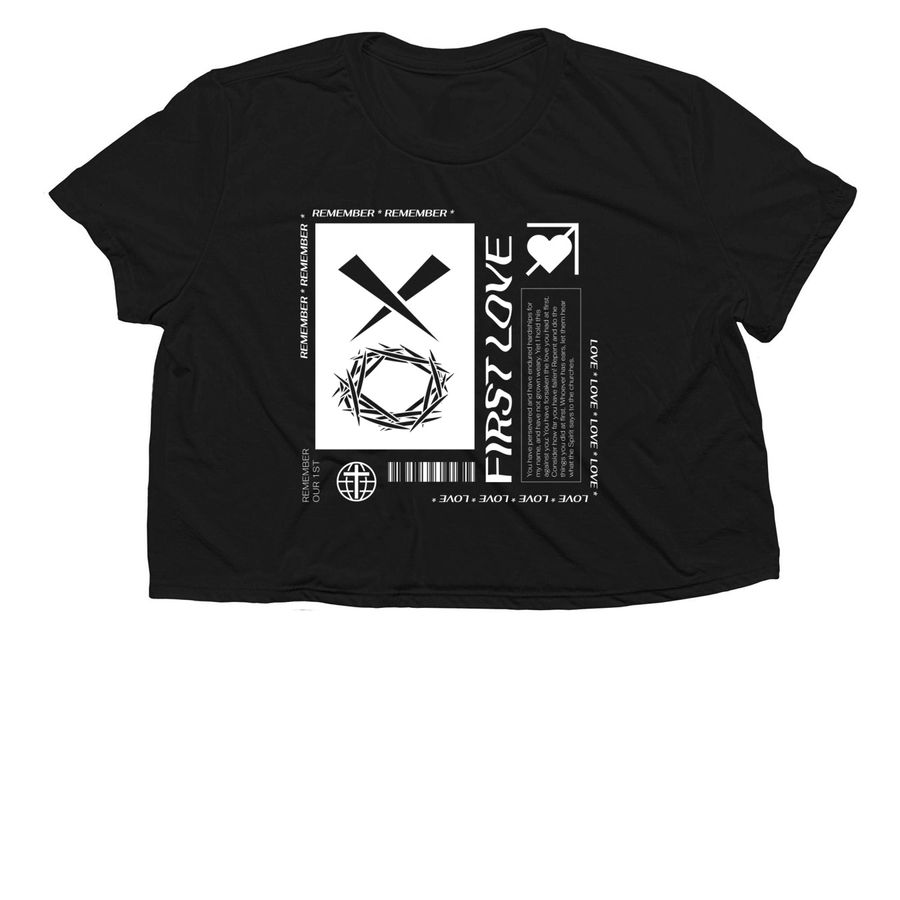 First Love, a Black Women?s Flowy Cropped Tee