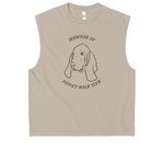 Member of Pippa's Walk CLub, a Faded Bone Heavyweight Garment Dye Muscle Tee (back-view)