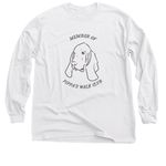 Member of Pippa's Walk CLub, a White Classic Long Sleeve Tee (back-view)