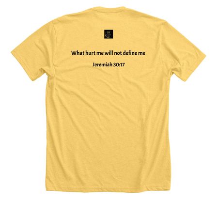 "HEALING SEASON" ACTIVATED!, a Heather Yellow Gold Premium Unisex Tee (back-view)