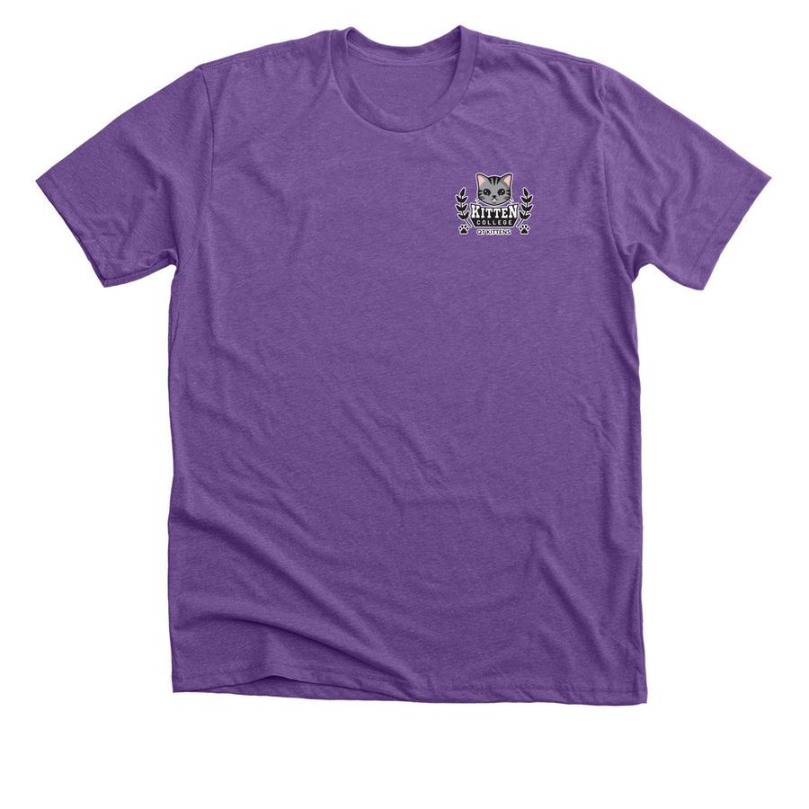 Buy a Shirt. &nbsp;Send a QT Kitten to College!, a Heather Team Purple Premium Unisex Tee