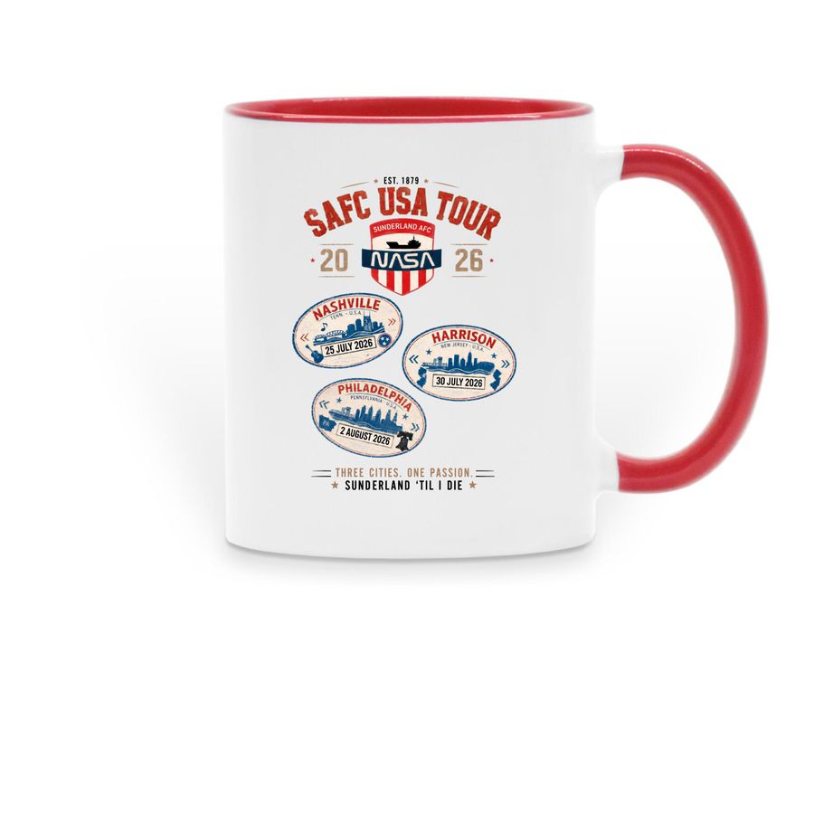 USA Tour 2026 Mugs, a Red Two-Tone Ceramic Mug