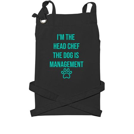 Head Chef & Management, a Black Cotton Canvas Pocket Apron