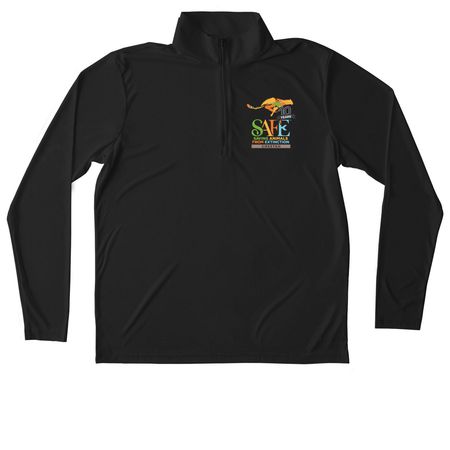 Cheetah SAFE Activewear, a Black Unisex Performance Quarter Zip Pullover