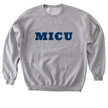 Basic MICU Navy Letters, a Sport Grey Softstyle Crewneck Sweatshirt