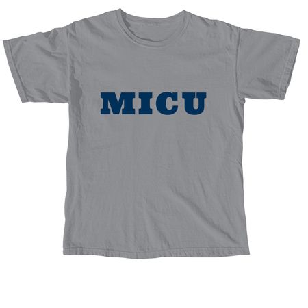 Basic MICU Navy Letters, a Granite Comfort Colors Unisex Tee