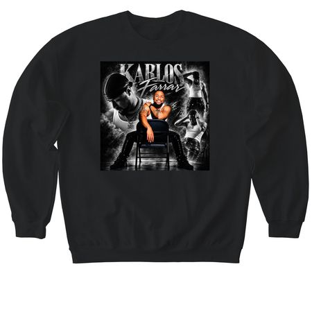 Karlos Farrar&nbsp;, a Black Softstyle Crewneck Sweatshirt