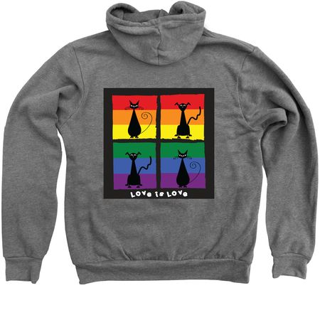 Lulu's Locker Pride - Front & Back, a Deep Heather Zip Up Hoodie (back-view)