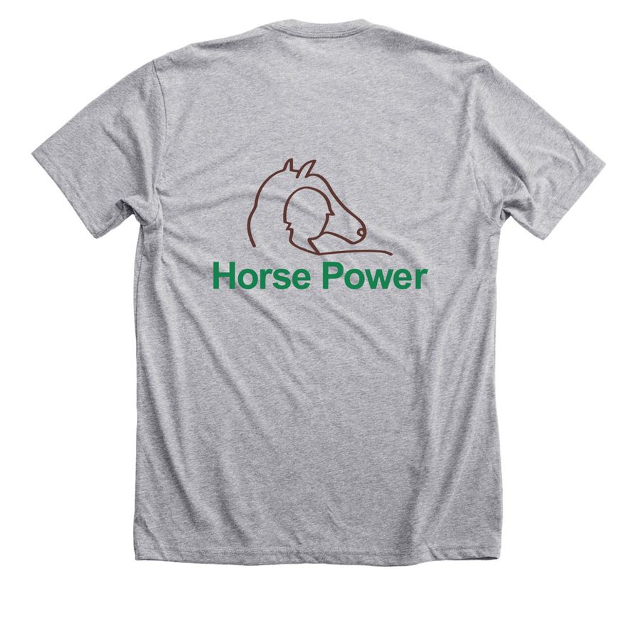 Horse Power Collection&nbsp;, a Athletic Heather Premium Unisex Tee (back-view)