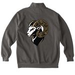 Excellence in Motion: Classic Care, a Pepper Comfort Colors Quarter Zip Pullover (back-view)