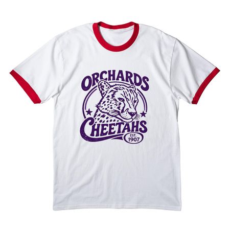 *Limited Edition* Vintage Cheetahs Gear, a White/ Red Cotton Ringer Tee