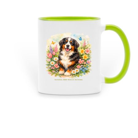 Wildflowers & Wagging Tails - Mug, a Green Two-Tone Ceramic Mug
