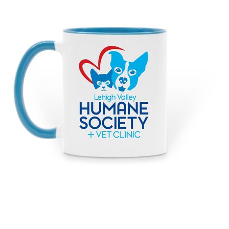 Rescued Is My Favorite Breed&nbsp;Mug, a Light Blue Two-Tone Ceramic Mug (back-view)