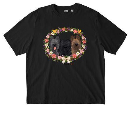 Blooming Briards, a Black Stanley/Stella Unisex Freestyler Heavyweight Tee