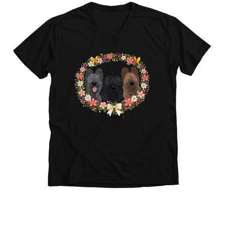 Blooming Briards, a Solid Black Blend Premium V-Neck Tee