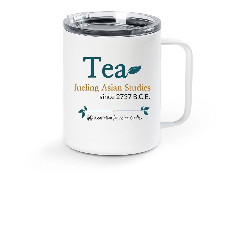 Tea & Tradition Travel Mug, a White Stainless Steel Travel Mug