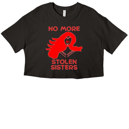 No More Stolen Sisters, a Black Women?s Cropped Cotton Tee