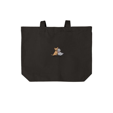 Haddie and LSP Totes!, a Deep Black Cotton Canvas Tote Bag