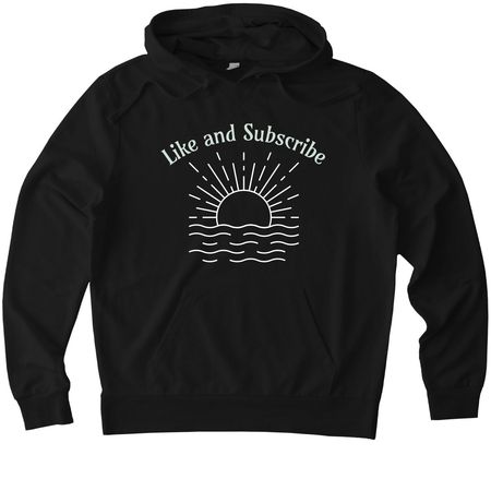 Like and Subscribe, a Deep Black Allmade Organic French Terry Pullover Hoodie