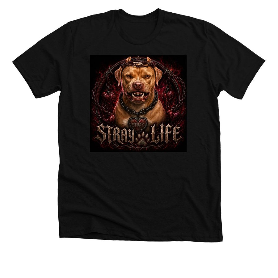 STRAY LIFE, a Solid Black Blend Premium Unisex Tee
