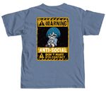 WARNING ANTI-SOCIAL, a Blue Jean Comfort Colors Unisex Tee (back-view)