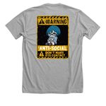 WARNING ANTI-SOCIAL, a Athletic Heather Premium Unisex Tee (back-view)