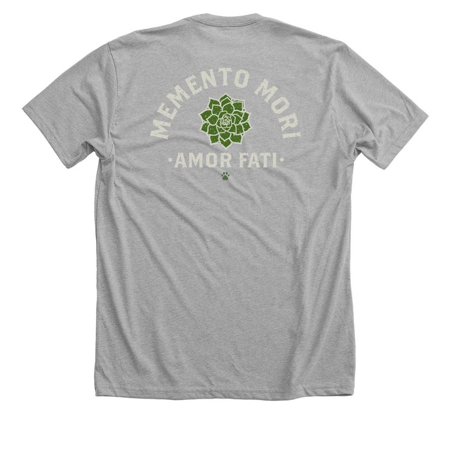 Amor Fati, a Athletic Heather Premium Unisex Tee (back-view)