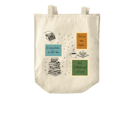 Just one more chapter..., a Natural Over-the-Shoulder Shopping Tote Bag