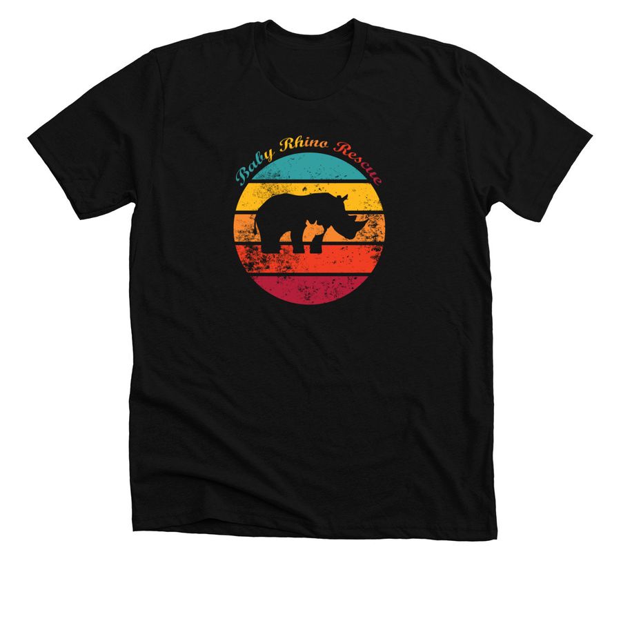 rhino world, a Solid Black Blend Premium Unisex Tee