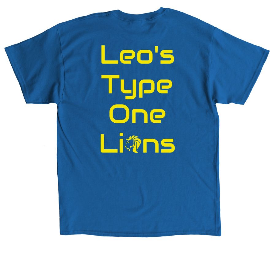 Leo's Type One Lions Shirt, a Royal Classic Unisex Tee (back-view)