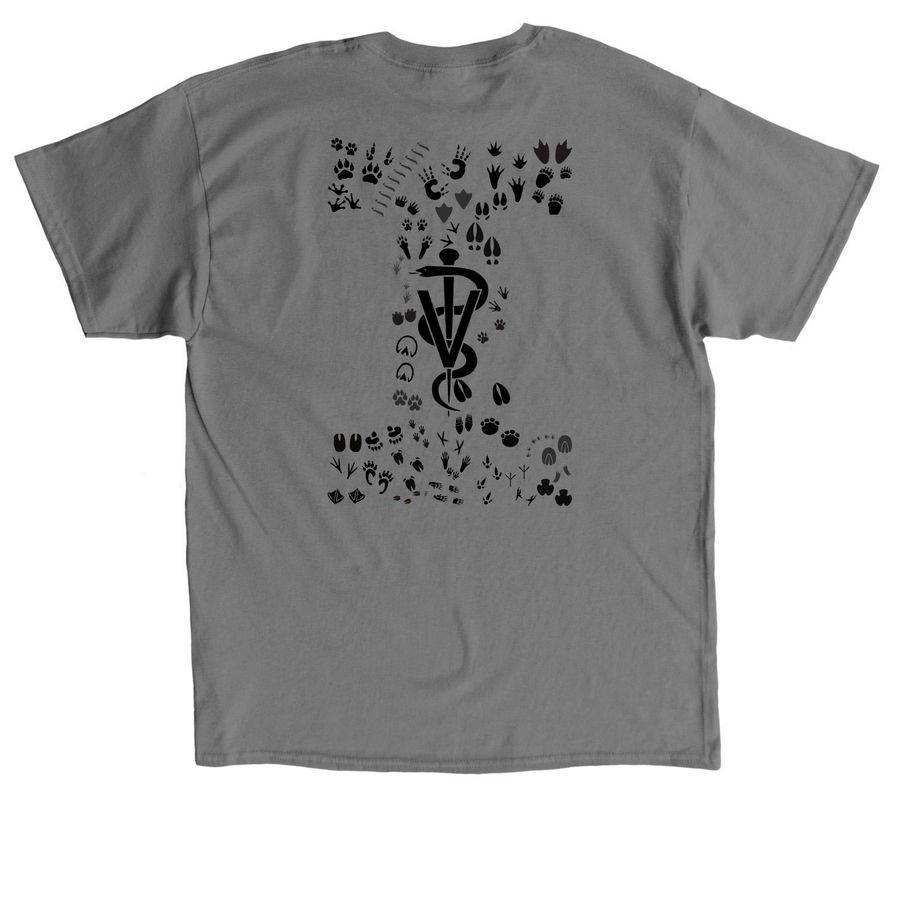 Illinois Vet Med Footprints, a Charcoal Classic Unisex Tee (back-view)