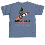 Smoking Kokopelli, a Blue Jean Comfort Colors Unisex Tee (back-view)